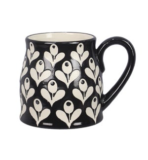 Stoneware Black & White Design Mug