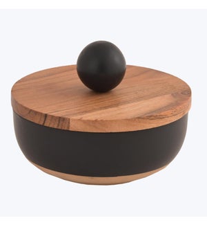 Ceramic Bowl with Wood Lid