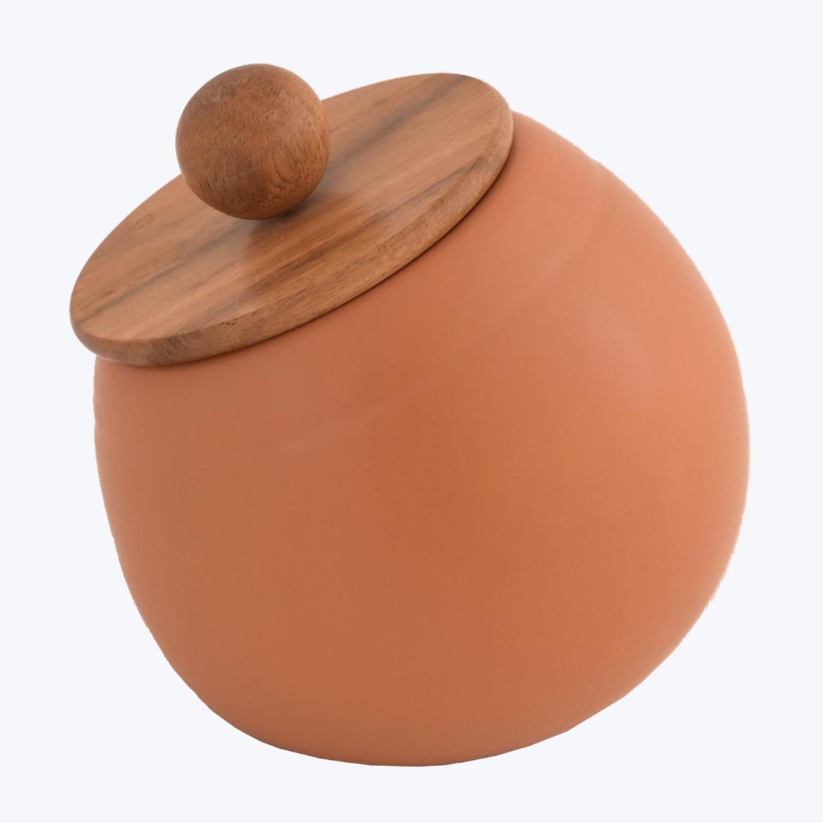 Ceramic Canister with Wood Lid