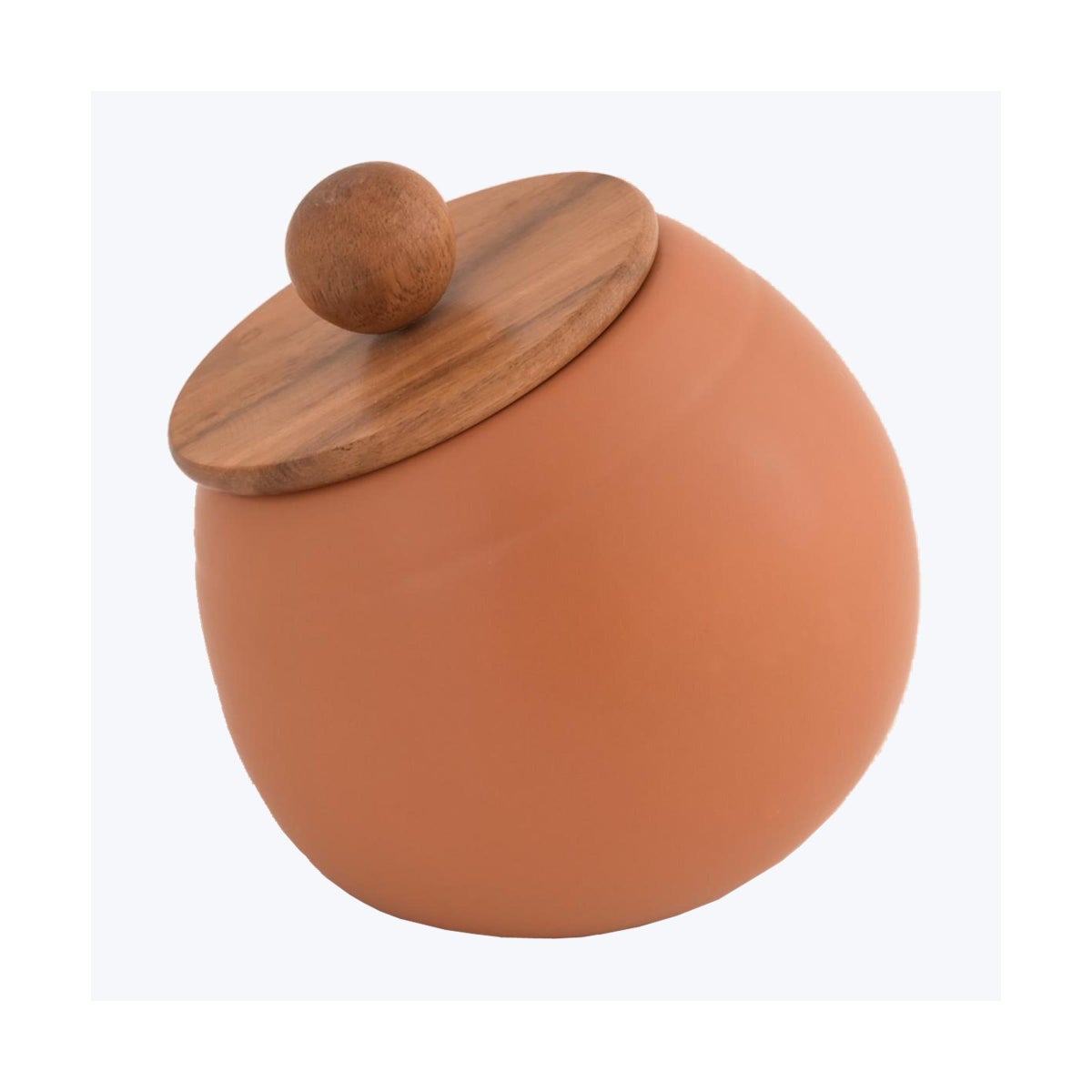 Ceramic Canister with Wood Lid