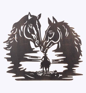 Metal Laser Cut Cowboy Dreaming of Horses Wall Art