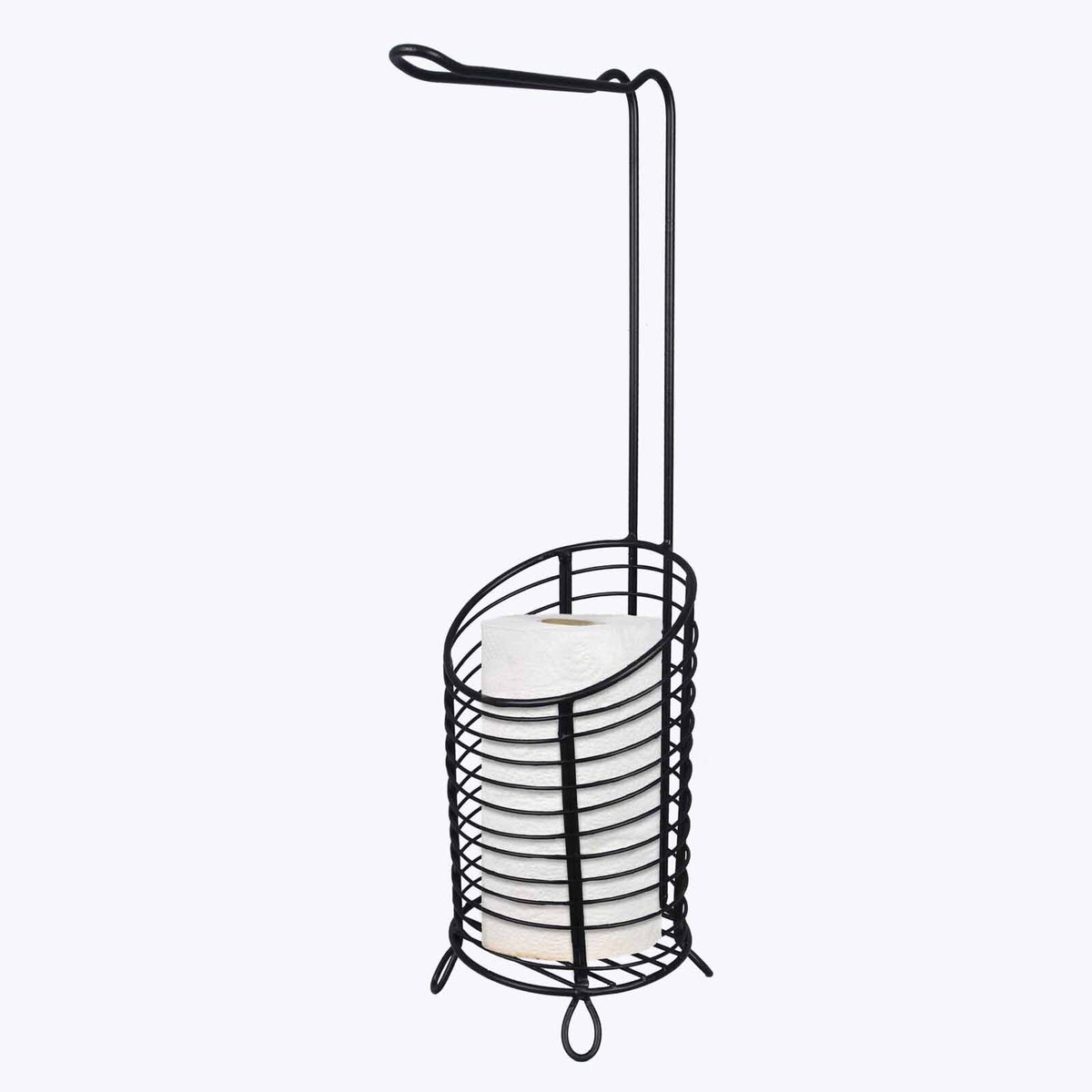 Metal Free Standing Toilet Paper Dispenser with Additional Holder
