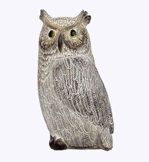 Resin Carved Owl with Wood Finish