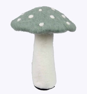 Felt Wool Green Cap Mushroom w/ LED Light - CR2032 Battery not included