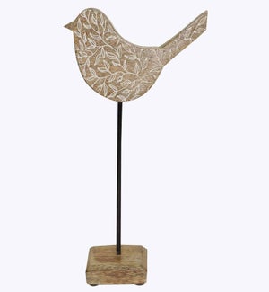 Mango Wood Textured Bird Tabletop