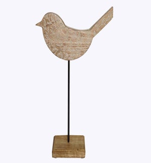 Mango Wood Textured Bird Tabletop