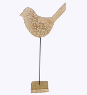 Mango Wood Textured Bird Tabletop