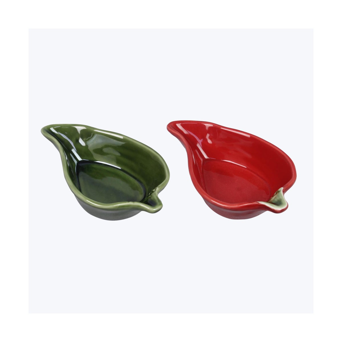 Porcelain Red and Green Chili Pepper Mini Bowl 2 Ast
