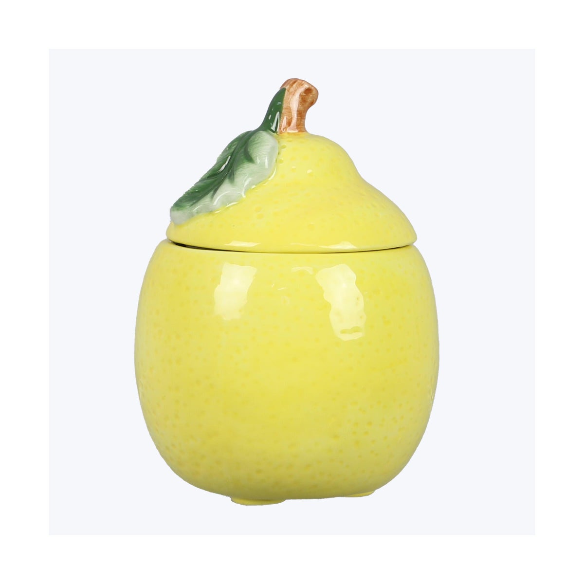 Ceramic Lemon Shaped Mini Storage Jar with Silicon Lid