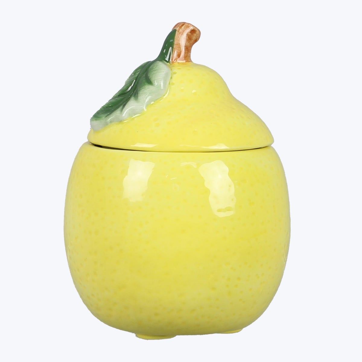 Ceramic Lemon Shaped Mini Storage Jar with Silicon Lid