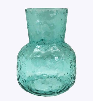 Blue Color Hammered Glass Vase