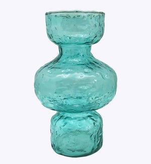 Blue Color Hammered Glass Vase