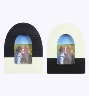 Wood 4x6 Arched Black and Cream Photo Frames 2 Ast