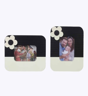 Wood 4x6 Black and Cream Photo Frames 2 Ast