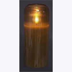 Glass Amber LED Candle with Timer Large