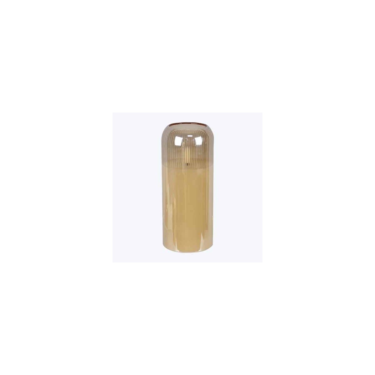 Glass Amber LED Candle with Timer Large