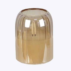 Glass Amber LED Candle with Timer Small