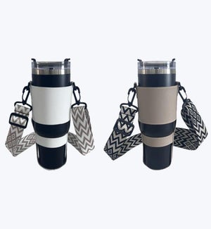 Vegan Leather 40oz Water Bottle Carrier 2 Ast