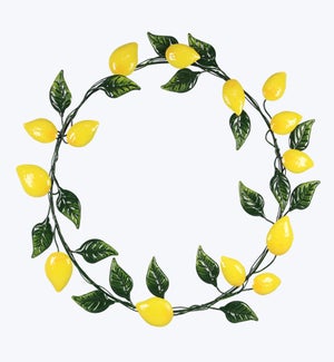 Metal Lemon Wall Wreath Art