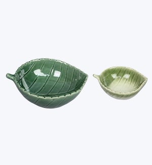 Ceramic Leaf Dish 2/Set