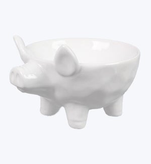 Ceramic Large White Pig Footed Bowl