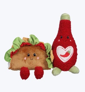 Fabric Taco with Hot Sauce Tabletop Decor