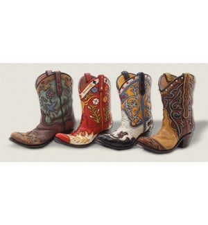 Resin Mini Cowboy Boots, 4 Assorted