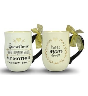Ceramic Mom Mugs, 2 Assorted