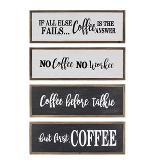 Wood Box Table/Wall Sign 4 Assorted