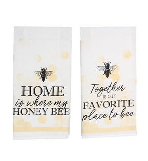 Cotton Bee Tea Towel, 2 Assorted