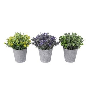 Artificial Potted Flower, 3 Assorted