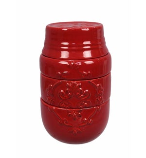 Ceramic Red Mason Jar Measuring Cups, 4 pcs/set