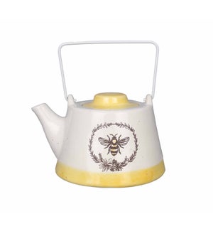 Ceramic Bee Teapot with Metal Handle
