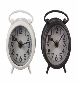 Iron Mini Old Fashion Clock, 2 Assorted