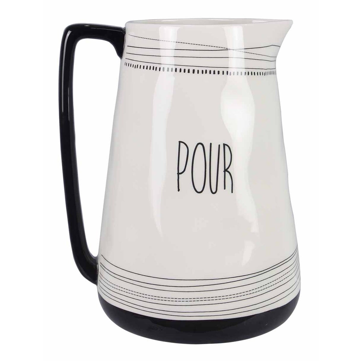 Ceramic Black and White Water Pitcher