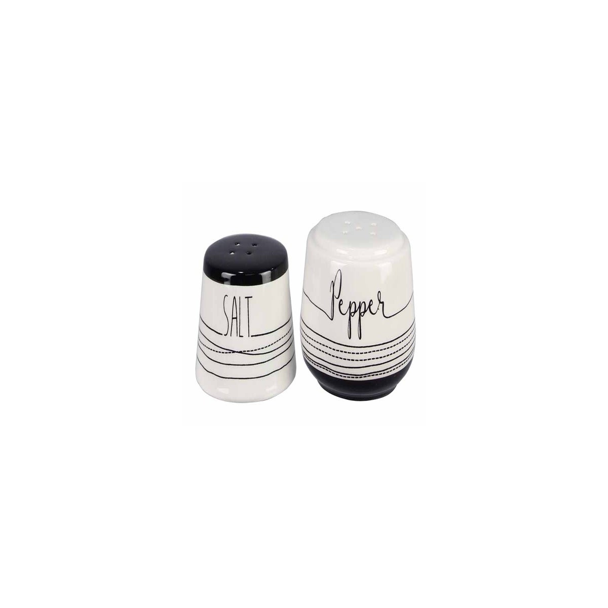 Ceramic Black and White Stacking Salt and Pepper Set