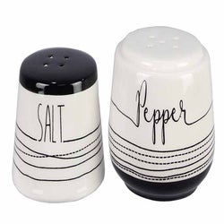 Ceramic Black and White Stacking Salt and Pepper Set