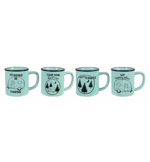 Ceramic Camper Coffee Mug, 4 Assorted