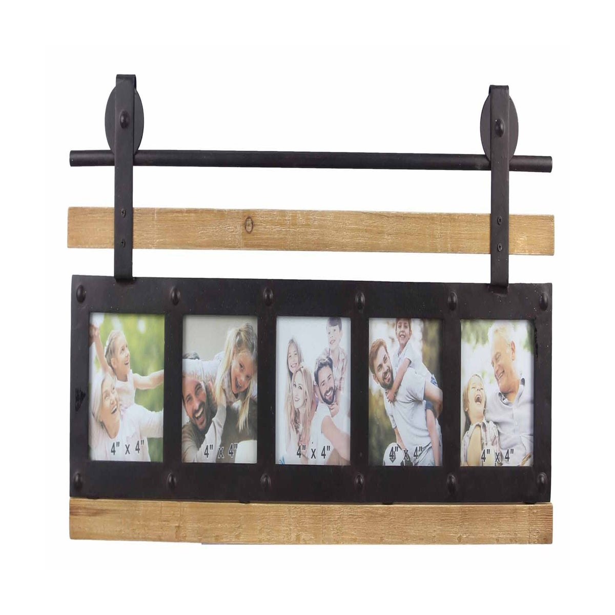 Metal 4X4 Photo Frames with Barn Door Look Hanger buffalo plaid SDS Distributors Ltd.