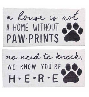 Canvas Print Antiqued Dog Wall Sign, 2 Assorted
