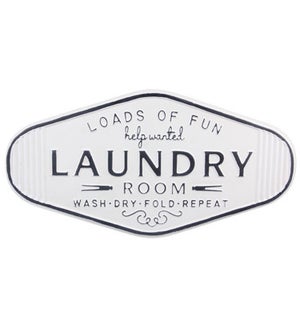 Embossed Metal Laundry Wall Sign