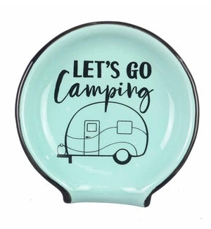 Ceramic Spoon Rest: Let's Go Camping
