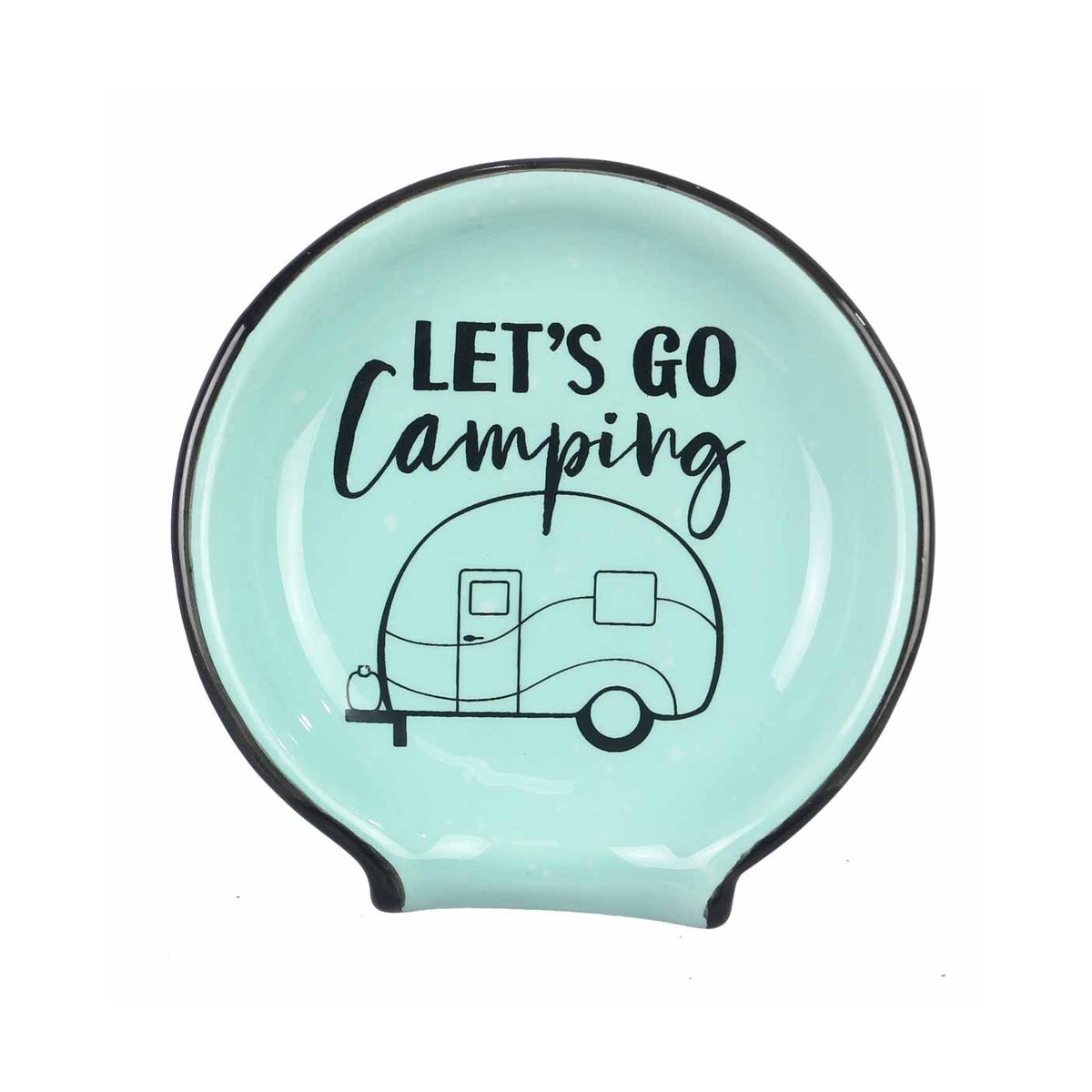 Ceramic Spoon Rest: Let's Go Camping