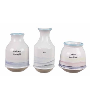 Ceramic Water's Edge Mini Vases, r3 Pcs/Set