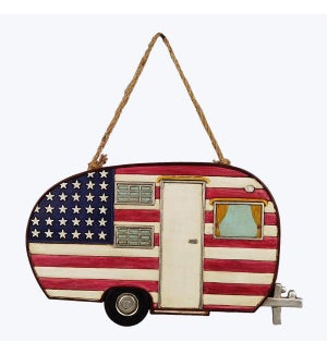 American Red White and Blue Camper Wall Sign