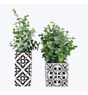 Ceramic Moroccan Tile Design Planter 2 Assorted
