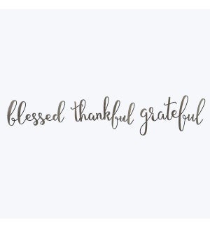 Metal Word Cutout Wall Sign, 3 Assorted Grateful, Thankful, Blessed