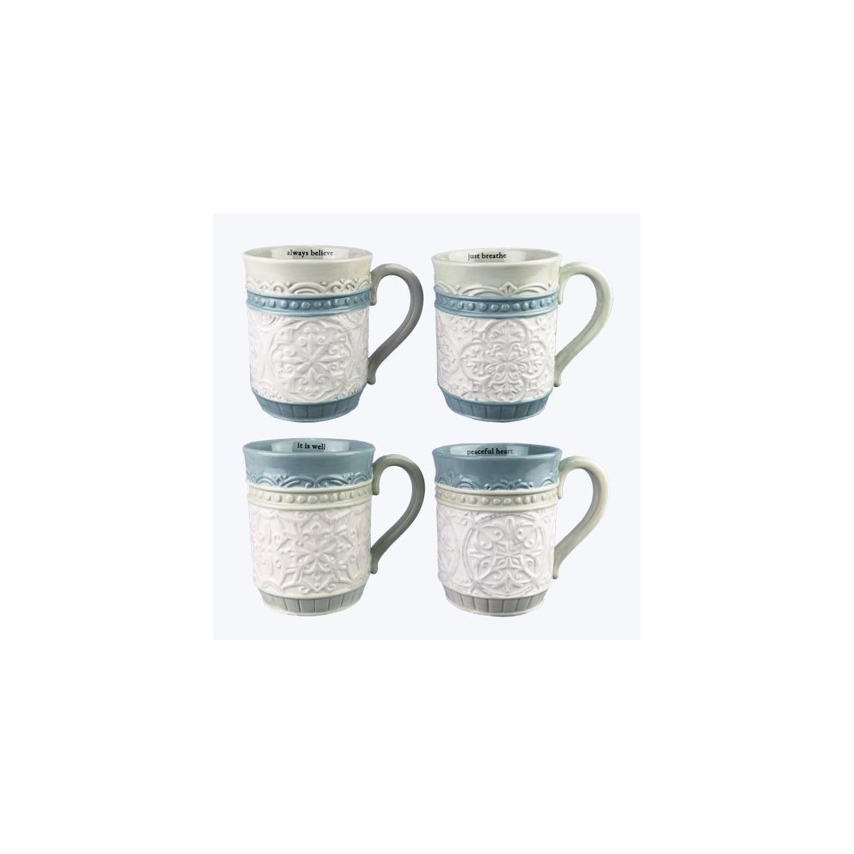 Ceramic Casual Provincial Mug, 4 Assorted