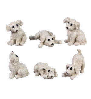 Resin Mini Playful Dogs, 6 Assorted
