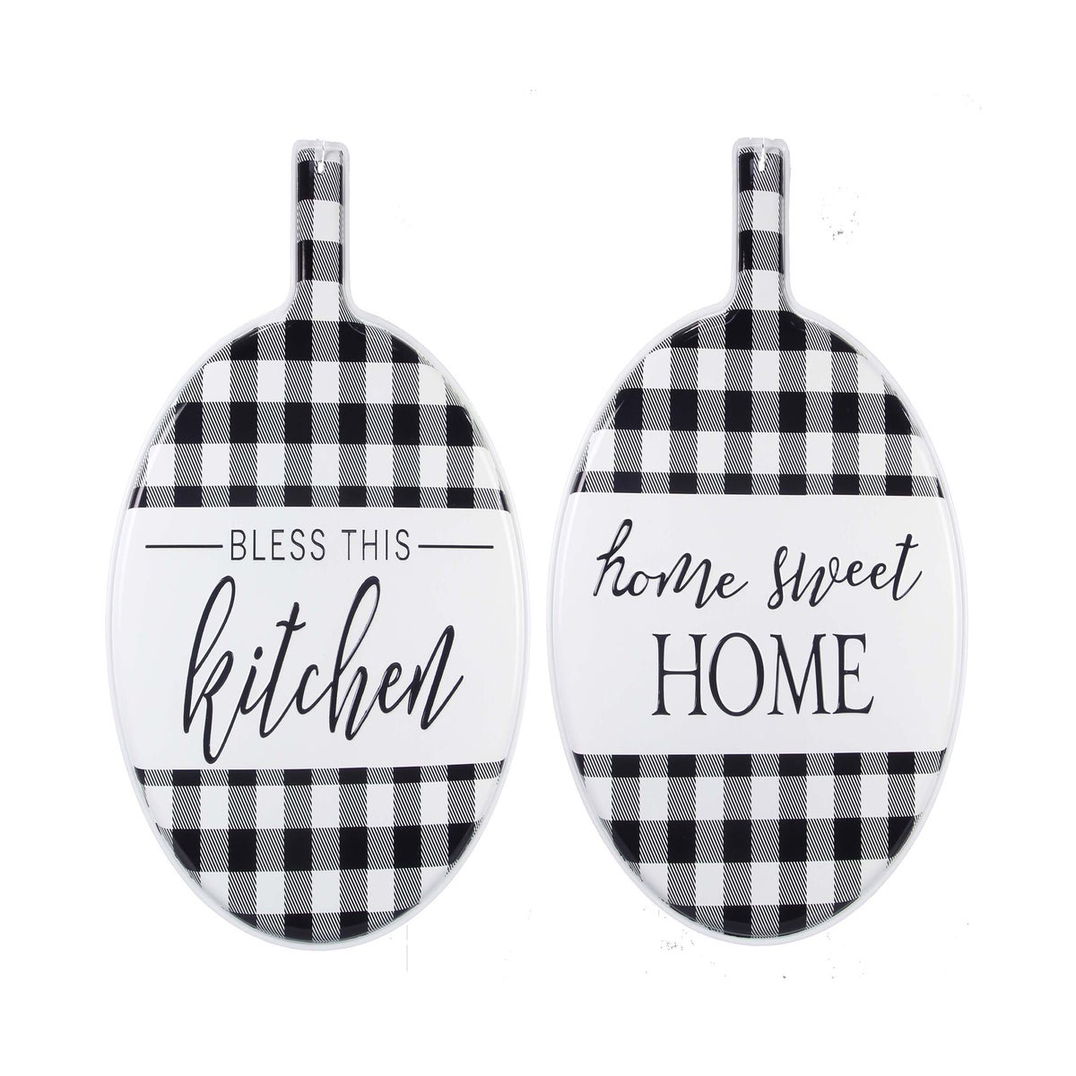 Black and White Buffalo Check Kitchen Plaque